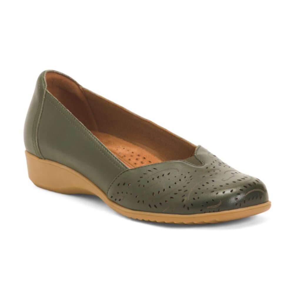 COBB HILL ROCKPORT Leather Rozie Comfort Wedges